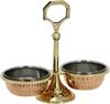2 Bowl Pickle Serving Set Copper and Steel Restaurant Ware, Tableware