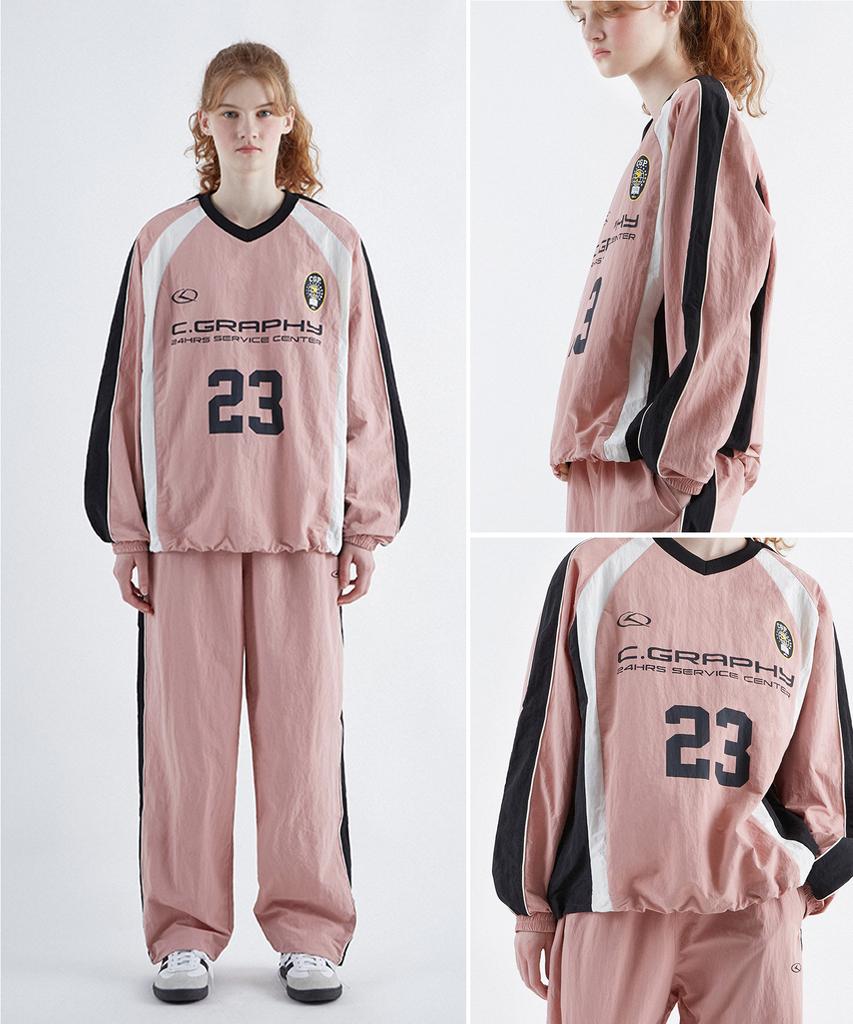 CGP Synthetic Fiber Color Block Sports String Pants_Pale Pink