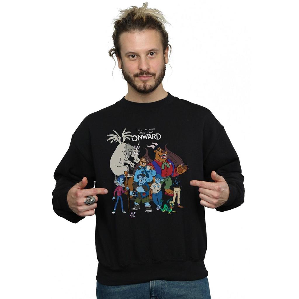 Disney Mens Onward Character Collage Sweatshirt
