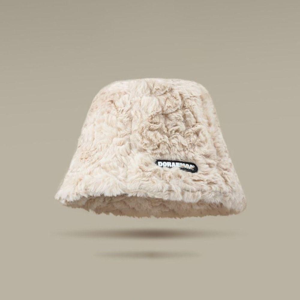 Soft Lamb Winter Bucket Hat Keep Warm Skull Hat Casual Plush Fisherman Hat Outdoor