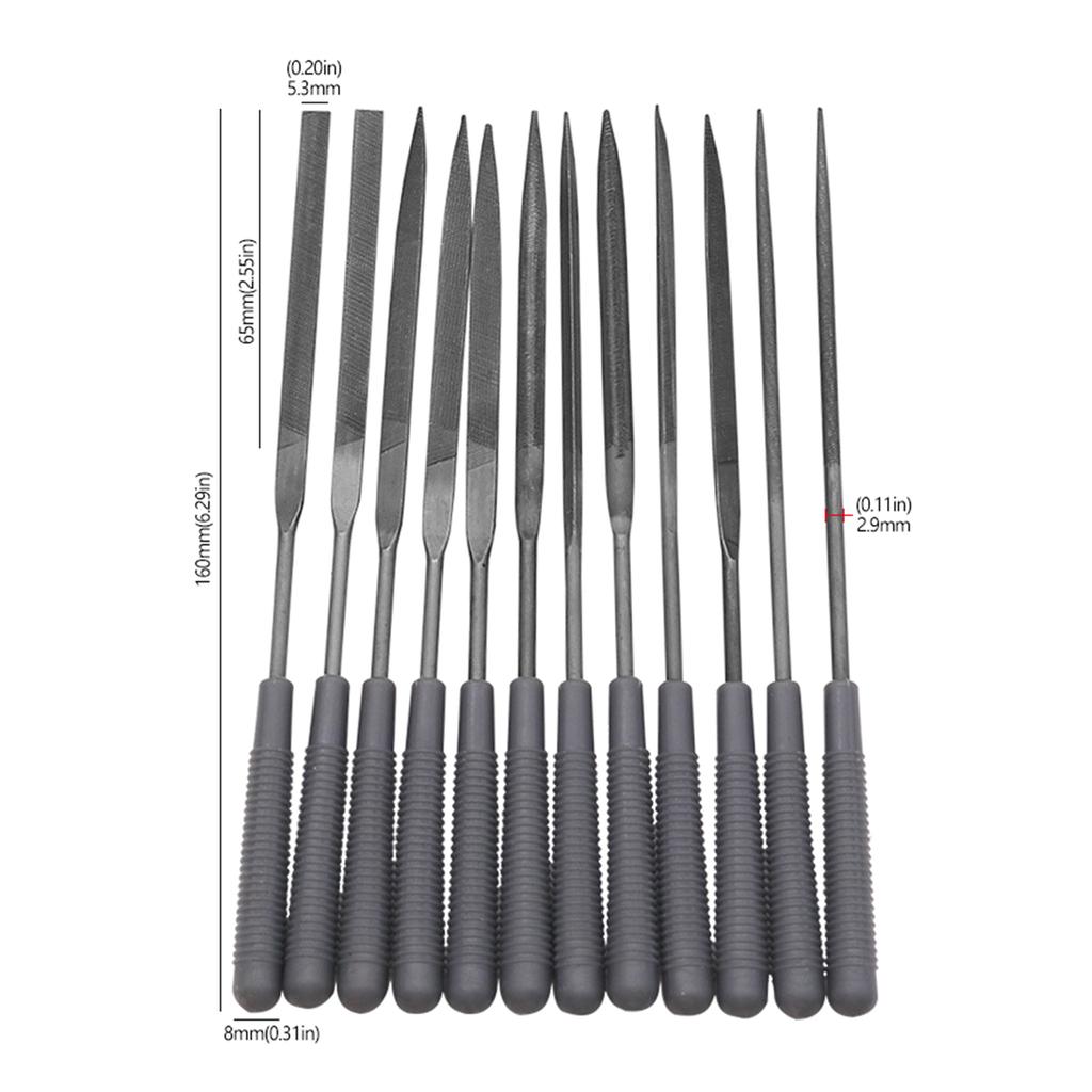 Набор из 12 алмазных надфилей для металла, стекла, камня, ювелирных изделий, резьбы по дереву, ремесла, деревообработки, полированный небольшой надфиль