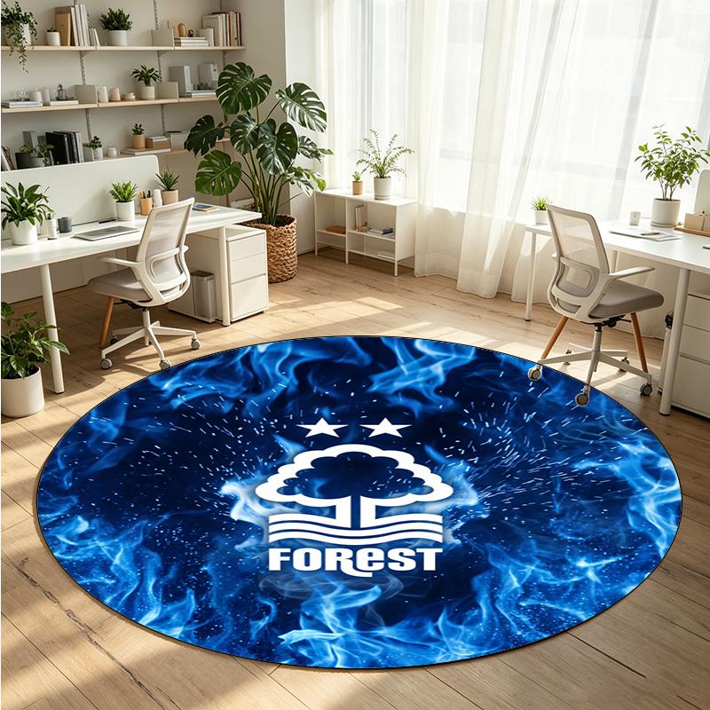 Nottingham Forest Football Printed Round Crystal Velvet Rug Soft Non Slip Floor Carpet For Bedroom Holiday Gift