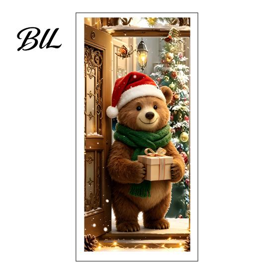 Decorative Iron Cabinet Stickers for Holidays Christmas Trash Can Stickers, 3D Illusion Cute Animal Peel & Stick Reusable Outdoor Festive Atmosphere