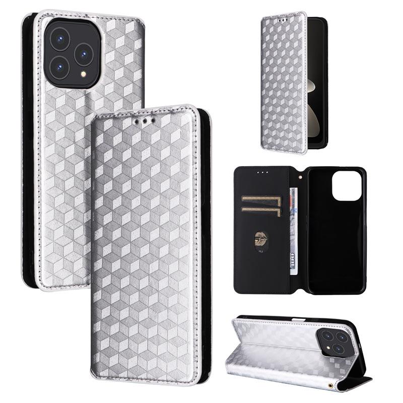 Cubot P80 Leather Flip Case with 3D Texture, Magnetic Closure, and Card Slot.