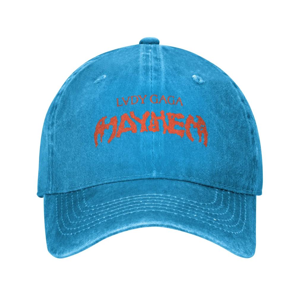 Gaga Mayhem Baseball Cap Sun Tour Album Outdoor Sport Sunscreen Washed Trucker Hat Couple Women Trendy Print Baseball Caps