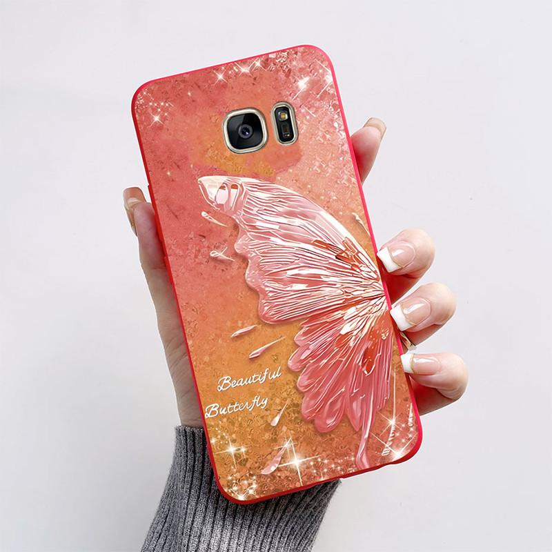 Для Samsung Galaxy S6 S7 S 7 Edge Силиконовый Чехол Милая Бабочка Мягкий ТПУ Задняя Крышка Телефона Для Samsung Galaxy S7 Edge Чехол Бампер