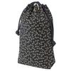 Inden Cut Bag Drawstring Bag with Gusset Deerskin Black X White Lacquer Dragonfly Pattern [Inden-ya] 3005-11-008