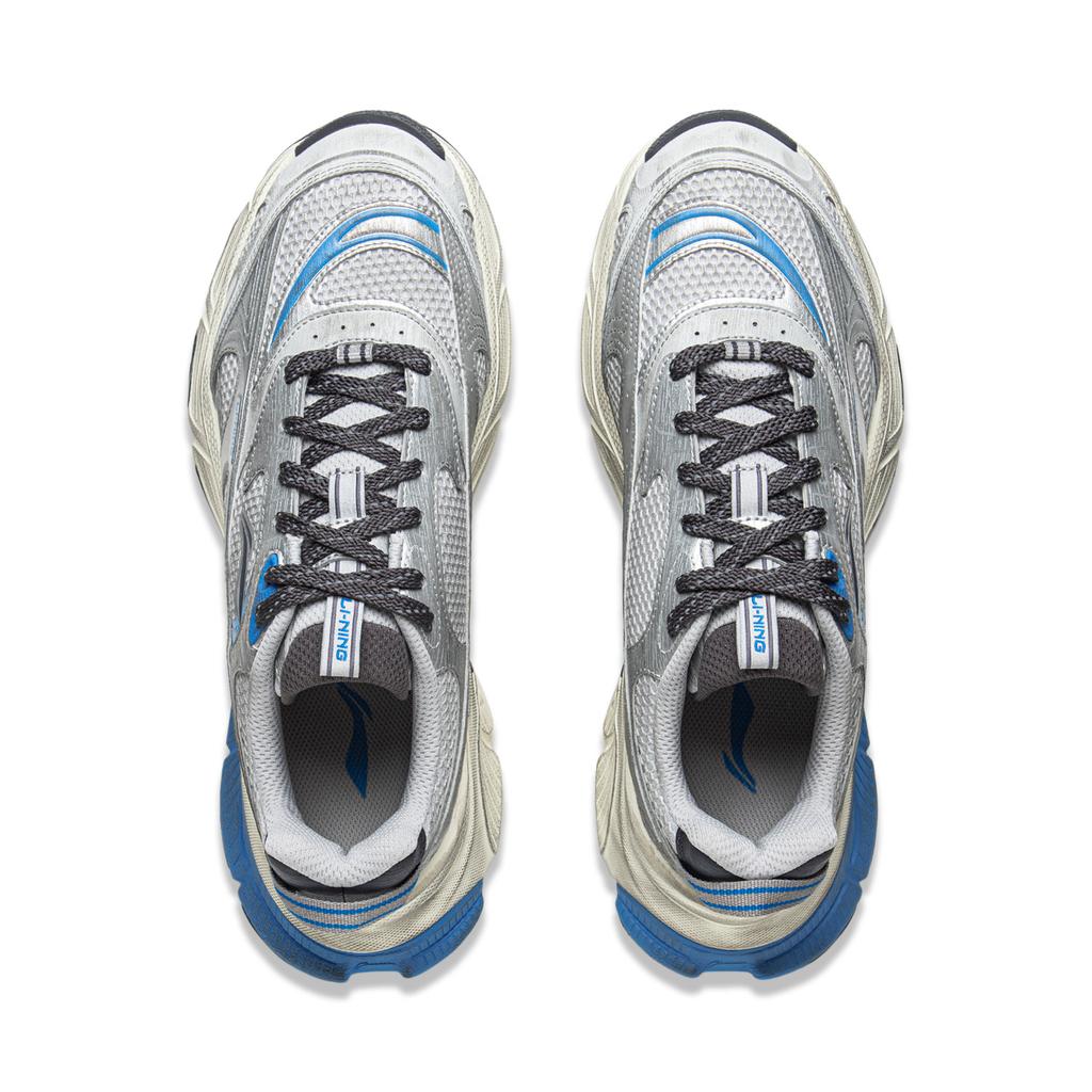 Li Ning Xingji Амортизирующие износостойкие дышащие низкие массивные кроссовки мужские Спокойный серый AGCV353-2