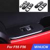 Car Window Lifter Switch Control Cober Case Shell Carbon Fiber Stickers For Mini Cooper S JCW F55 F56 Hatchback Car