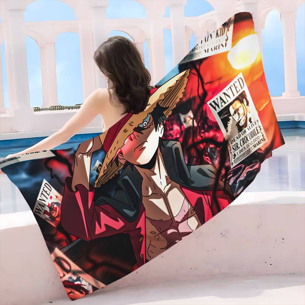 Anime O-ONE P-PIECE L-lully Beach Towel Colorful Bath Towels for Girl Microfiber Quick Dry Custom Sand Free Beach Spa Gym Pool