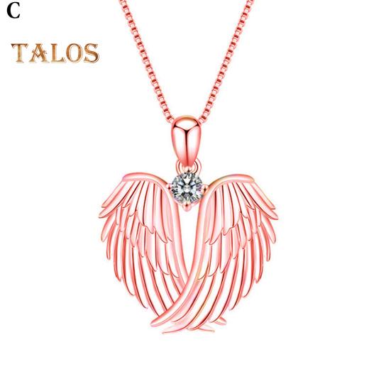 Ожерелье с крыльями ангела, горный хрусталь, крылья хранителя, ожерелье с подвеской, циркон, камень рождения, ювелирное украшение, подарок для нее