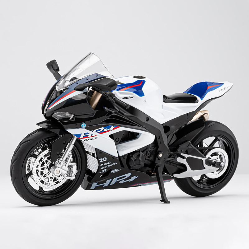 1/12 BMW HP4 Литой из сплава Гоночный Мотоцикл Модель Коллекция Транспортных Средств Звук и Свет Внедорожный Автоцикл Игрушки Машина