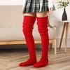 1 Pair Cable Knitted Thigh High Socks, Comfy & Warm Over The Knee Socks, Women's Stockings & Hosiery