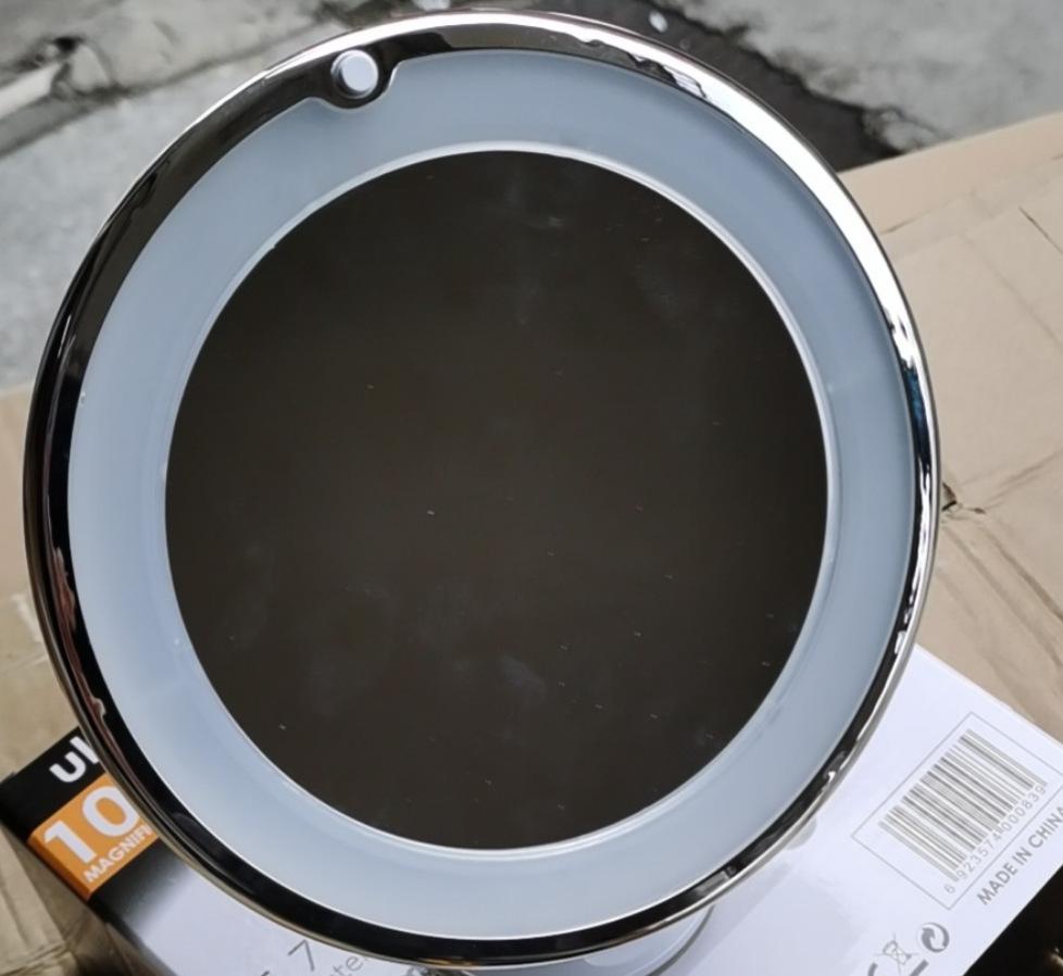 Upgraded 10X Magnifying LED Makeup Mirror with Three-Color Fill Light & USB Touch Switch