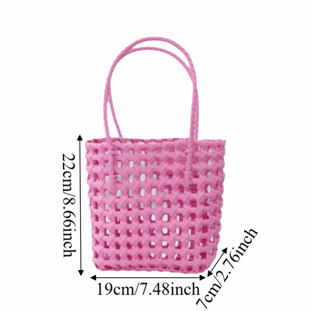 Plastic Material Hollow Weave Bag Woven Design Beach Tote Bag Fashion Basket Bag Daily