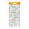 92 Autocollants réutilisables - Relief 3D - Alphabet multicolore - Effet métallique