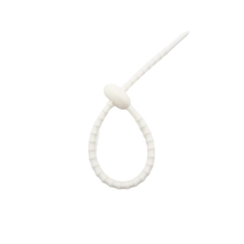 Multicolor TPR Silicone Zip Ties: Elastic Self-Locking, Reusable Cable Organizers & Keychain Pendants.