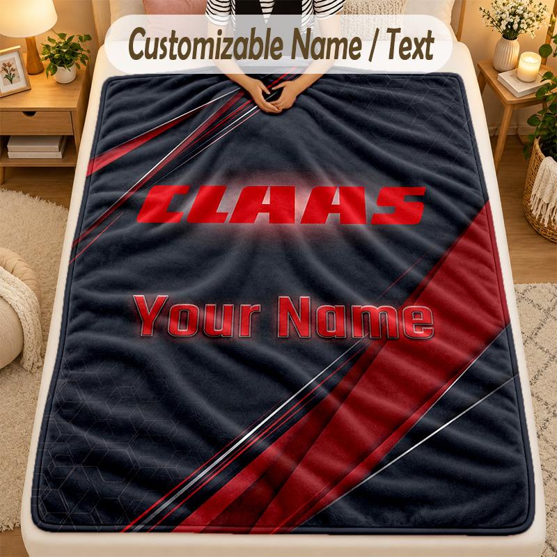 Flannel BlanketCLAAS Custom Name Text Personalized Soft Warm Throw Blanket Home Decor Gift