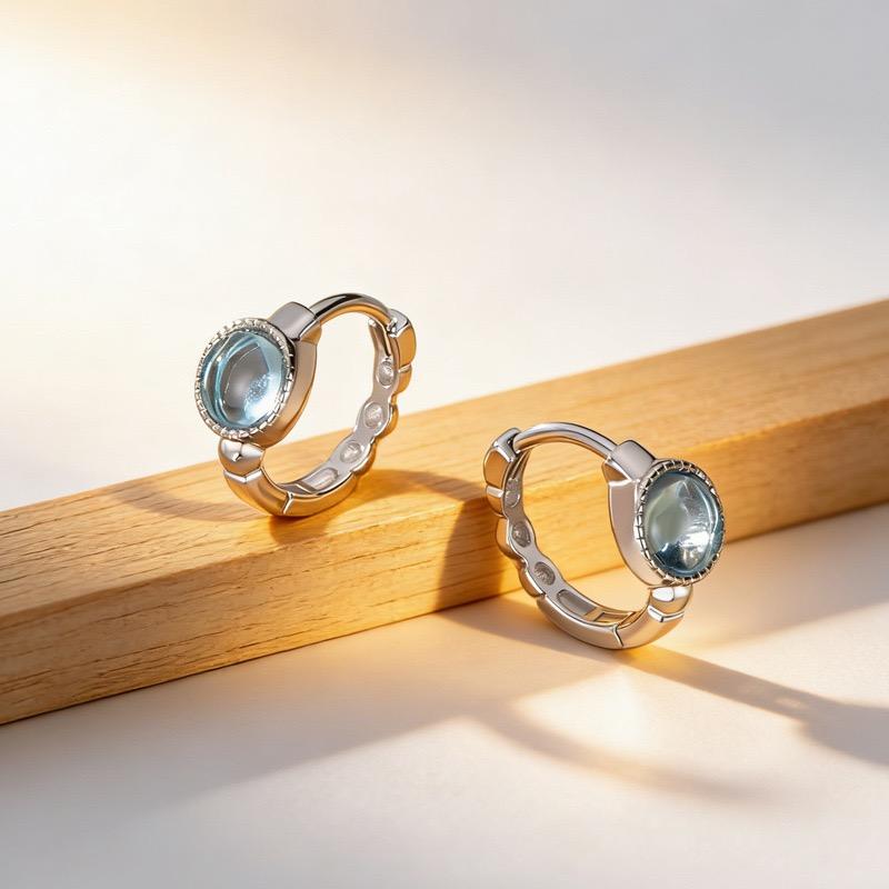 Серьги из стерлингового серебра 925 пробы для женщин, модные геометрические серьги с синим камнем, ювелирные изделия, предотвращающие аллергию, аксессуары для подарка на вечеринку