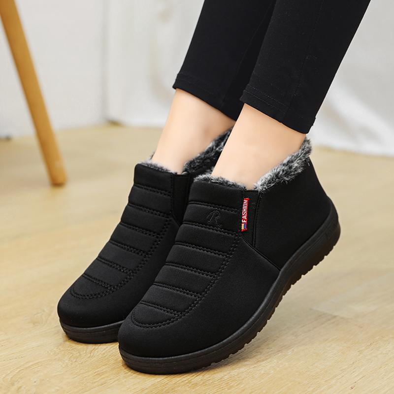 Женские ботинки на платформе для снега, повседневная обувь, женская обувь без застежек, модные ботильоны, мягкая, сохраняющая тепло зимняя обувь Botas Mujer