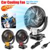 12/24V Portable Car Cooling Fan 5V USB Powered Car Fan Multi-Angle Rotatable With Cigarette Lighter Plug For Car Truck SUV RV