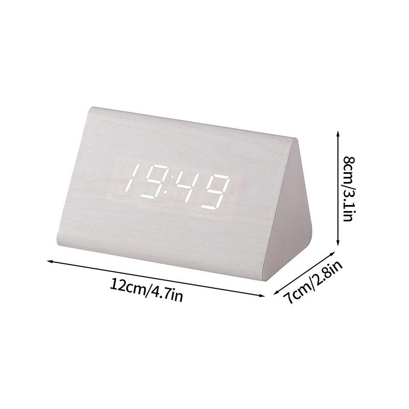 Деревянный цифровой будильник Настольные светодиодные часы Прикроватные светодиодные будильники Электронные часы Офисное украшение