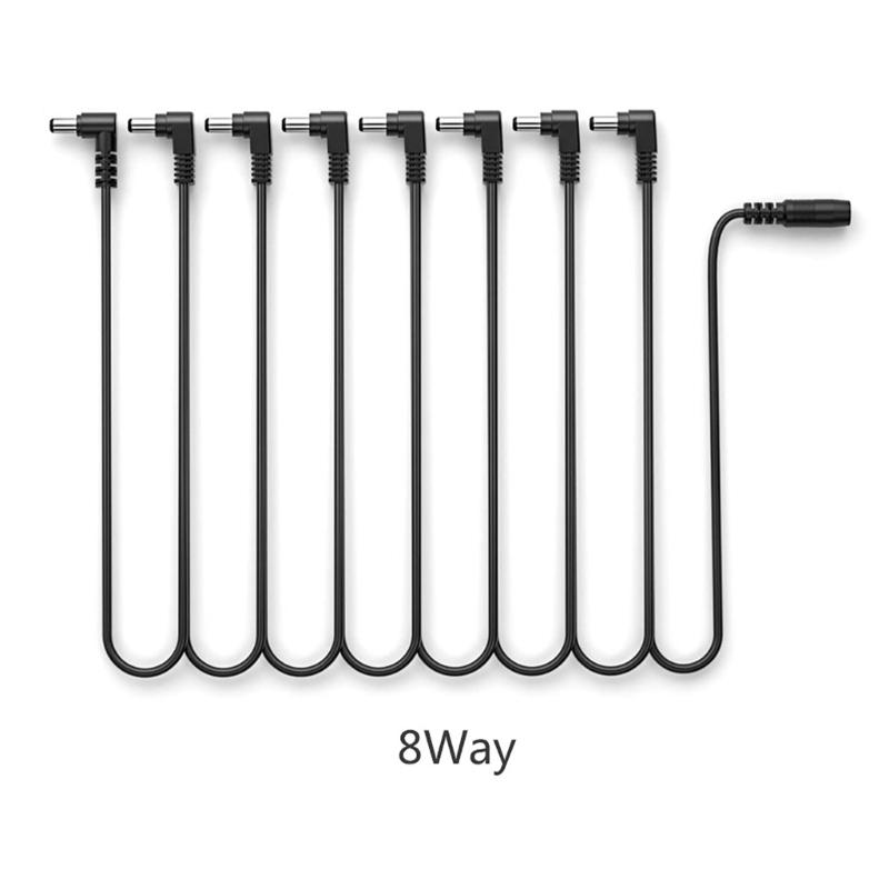 Guitar Pedal Board Daisy Chain Power Supply Cable, 3/4/5/6/8 Way Guitar Power Supply Cord Power Cable Chain for Guitar