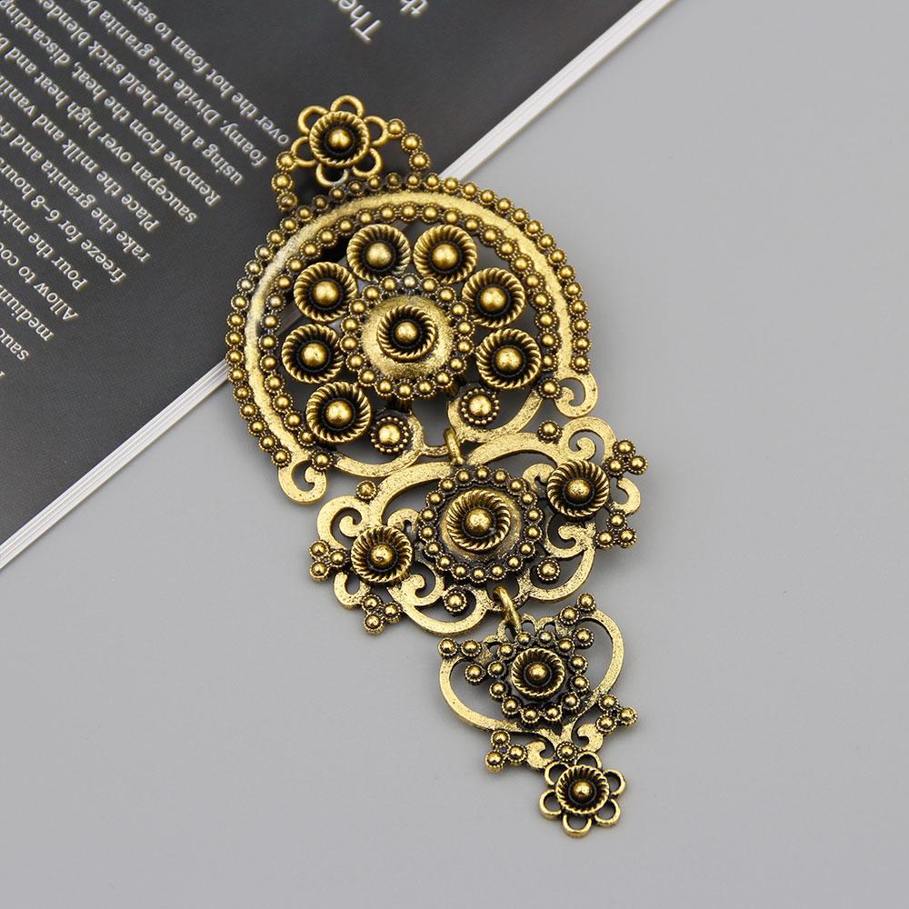 Bohemian Women's Brooch Vintage Flower Pendant Brooch Vintage Gold Color Bridal Jewelry Gift