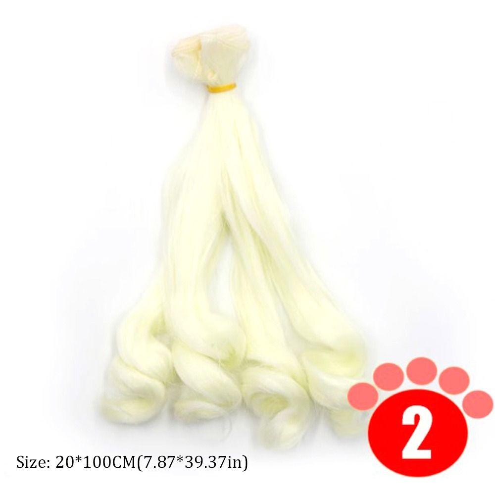 Solid Color 1/3 1/4 1/6 SD/BJD Doll Hair 20*100CM Curly Wigs 2024 Children Toy Gift