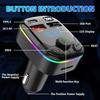 Bluetooth 5.0 Car FM Transmitter PD Type-C Dual USB Ambient Player Car MP3 Charger Type-C Wireless Light 18W Handsfree PD QC3.0