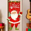 1pcs Cartoon Xmas Door Banner Outdoor Santa Photo Backdrop Festival Hanging Decor Polyester Holiday Sign for Christmas Party