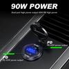 90 Вт супер быстрая зарядка в автомобиль прикуриватель адаптер QC3.0 + PD порт быстрая зарядка светодиодный дисплей мощность 12 В 24 В для лодки автофургона водонепроницаемый