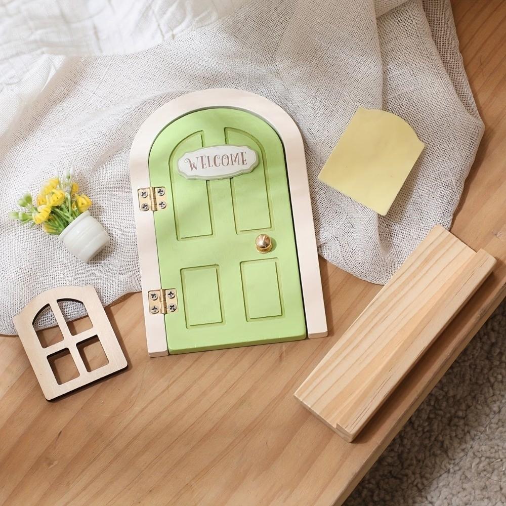 Mini Fairy Elf Door Glows in The Dark Window Mouse Hole  Baby Room Wall Decoration