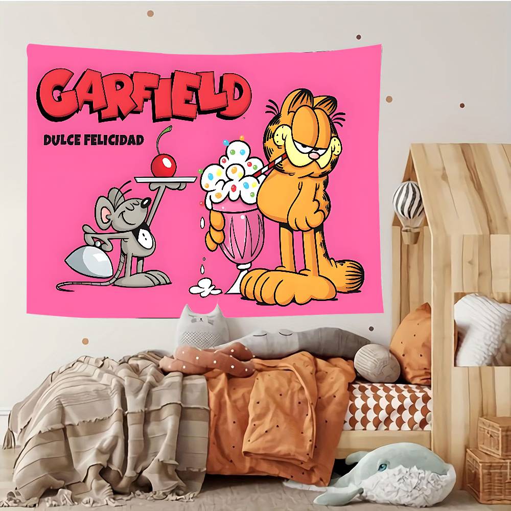Cute CatGGarfieldsBackdrop Tapestry Customizable Tapestries Of Various Styleswall Hangings Celebrity Photo Printing