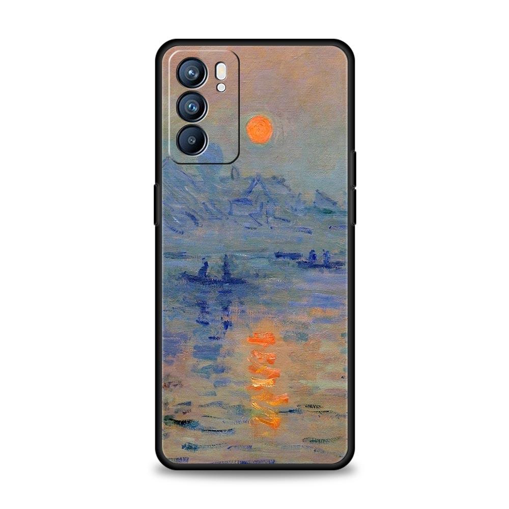 Claude Monet Impressionism For Oppo Reno7 Reno6 Pro Plus A54 5G Phone Case Find X6 X5 A53 A52 A9 A15 A95 A17 A16 A76 A74 Cover