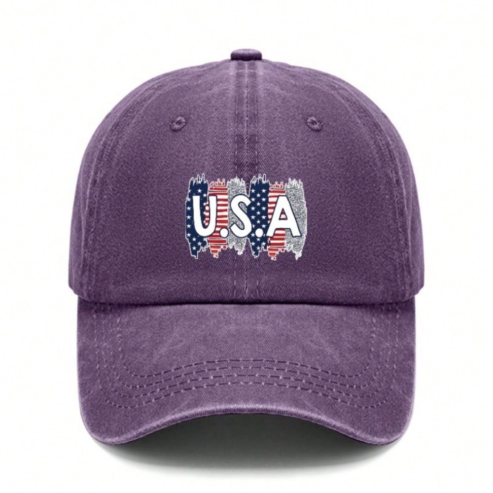 USA Patriotic Baseball Cap - Washed & Distressed Style, Adjustable Fit, Curved Brim For Outdoor Activities & Daily Wear, Unisex Vintage