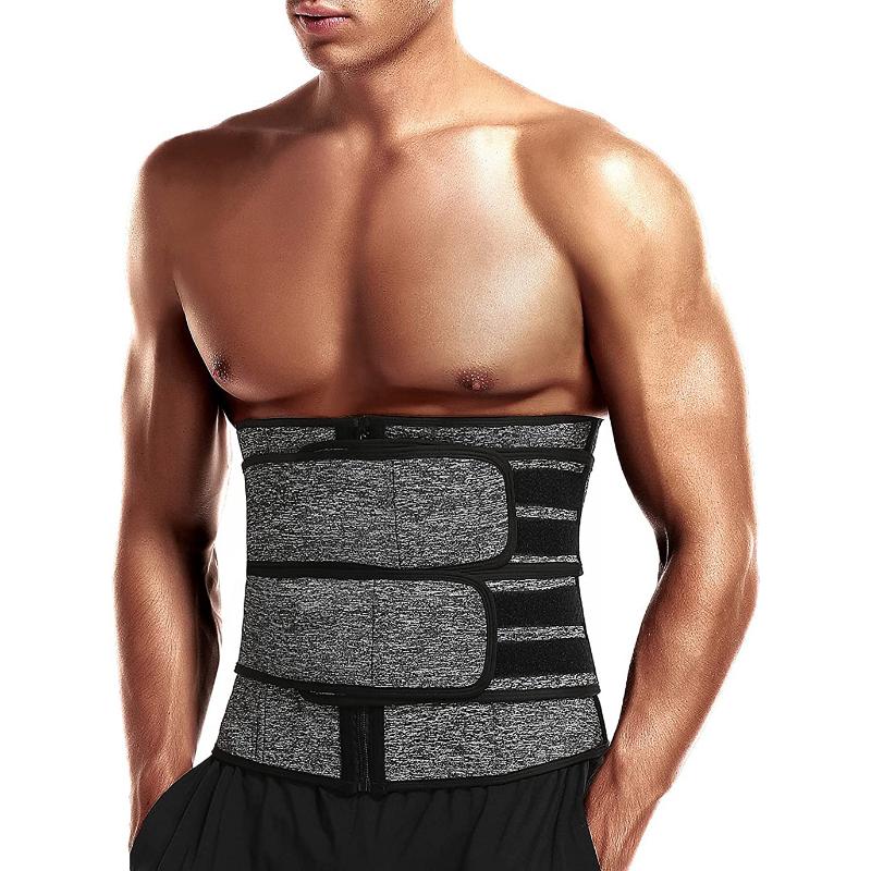 Men Waist Trainer Cincher Corset Back Support Sweat Sauna Trimmer Belt Tummy Control Body Shaper Workout Compression Belly Band Slimming Shapewear