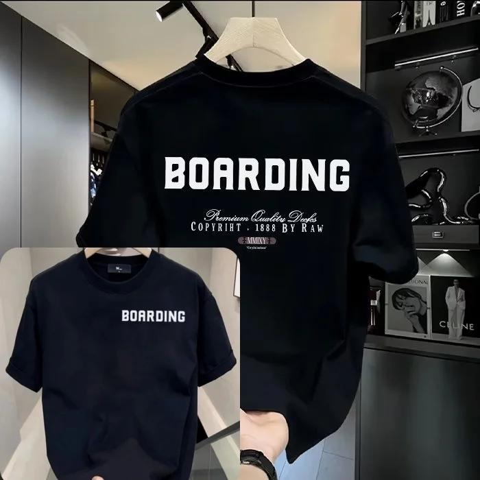 Summer fashion top: Loose neutral pure cotton American T-shirt daily wear for couples short-sleeved men pure cotton 2025