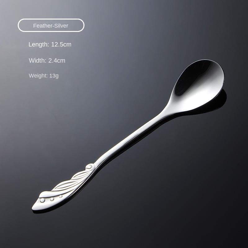 HANYANG304 Совок для кофе из нержавеющей стали в форме цветка, титановый, позолоченный, красочный