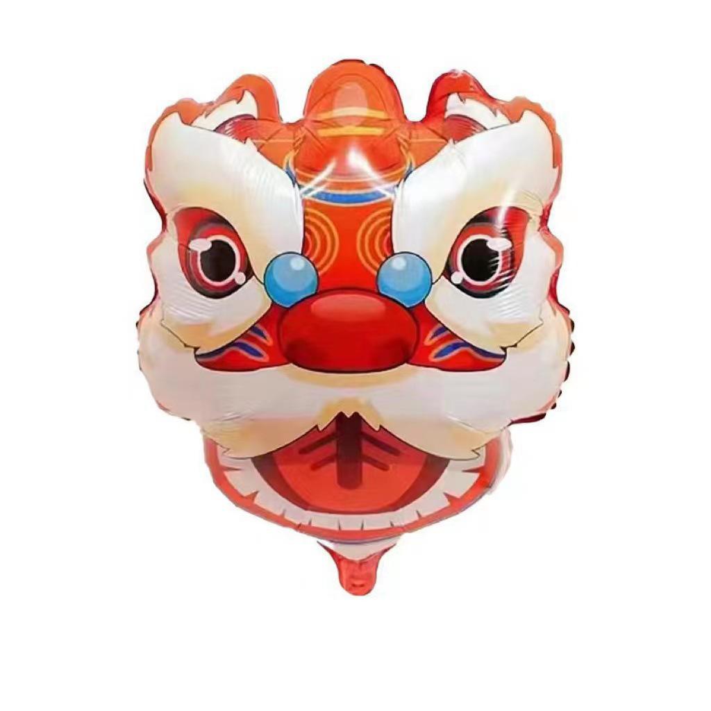 Lion Dance Fortune Cat алюминиевый набор воздушных шаров - Caiqing Couplet & Awakening Lion Head Design