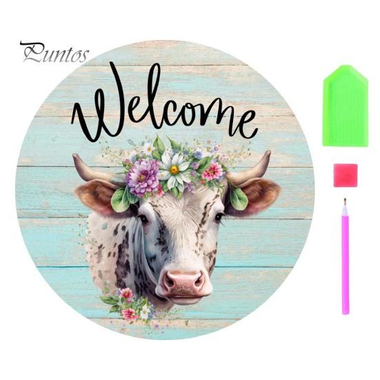 1 комплект, комплект для рисования животных из искусственного алмаза, красочный цветок, узор коровы, сделай сам, стразы, вышивка крестиком, рисунок, украшение для дома, искусство из искусственного алмаза