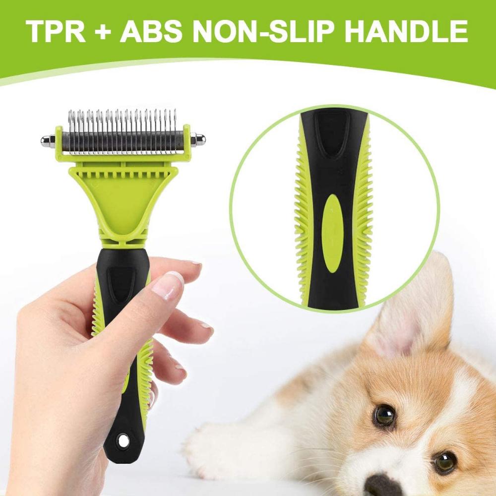 Набор инструментов для расчесывания шерсти домашних животных - двухсторонняя расческа-грабли для удаления колтунов у кошек и собак