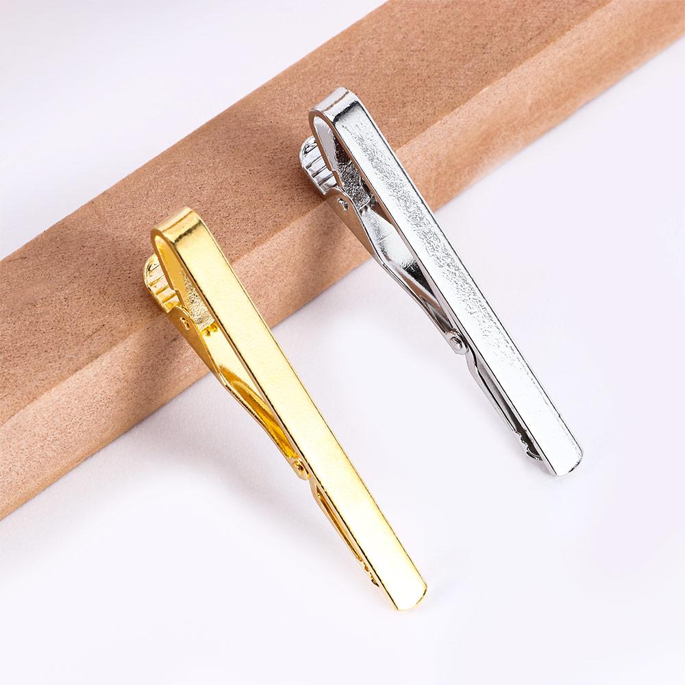Silver Gold Toned Stainless Steel Simple Necktie Clasp for Men Gift Metal Tie Clip Pin Suit Clip