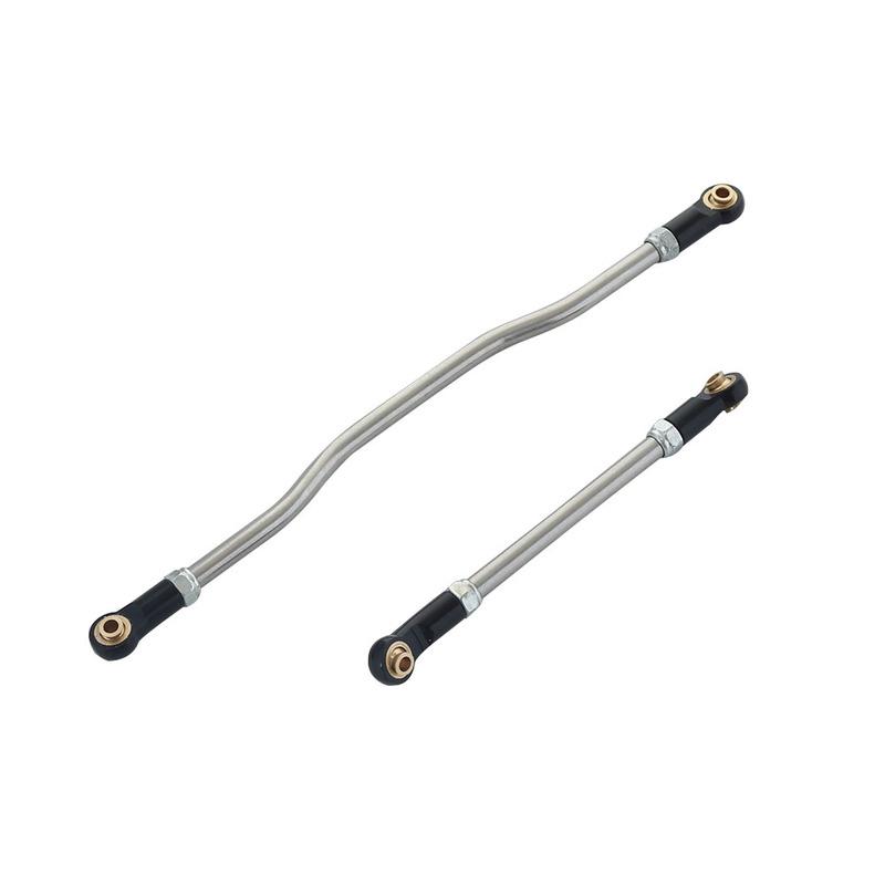 2Pcs Metal Adjustable Steering Linkage Servo Link Pull Rod for 1/10 RC Crawler Car Axial Capra 1.9 Unlimited Trail Buggy RTR