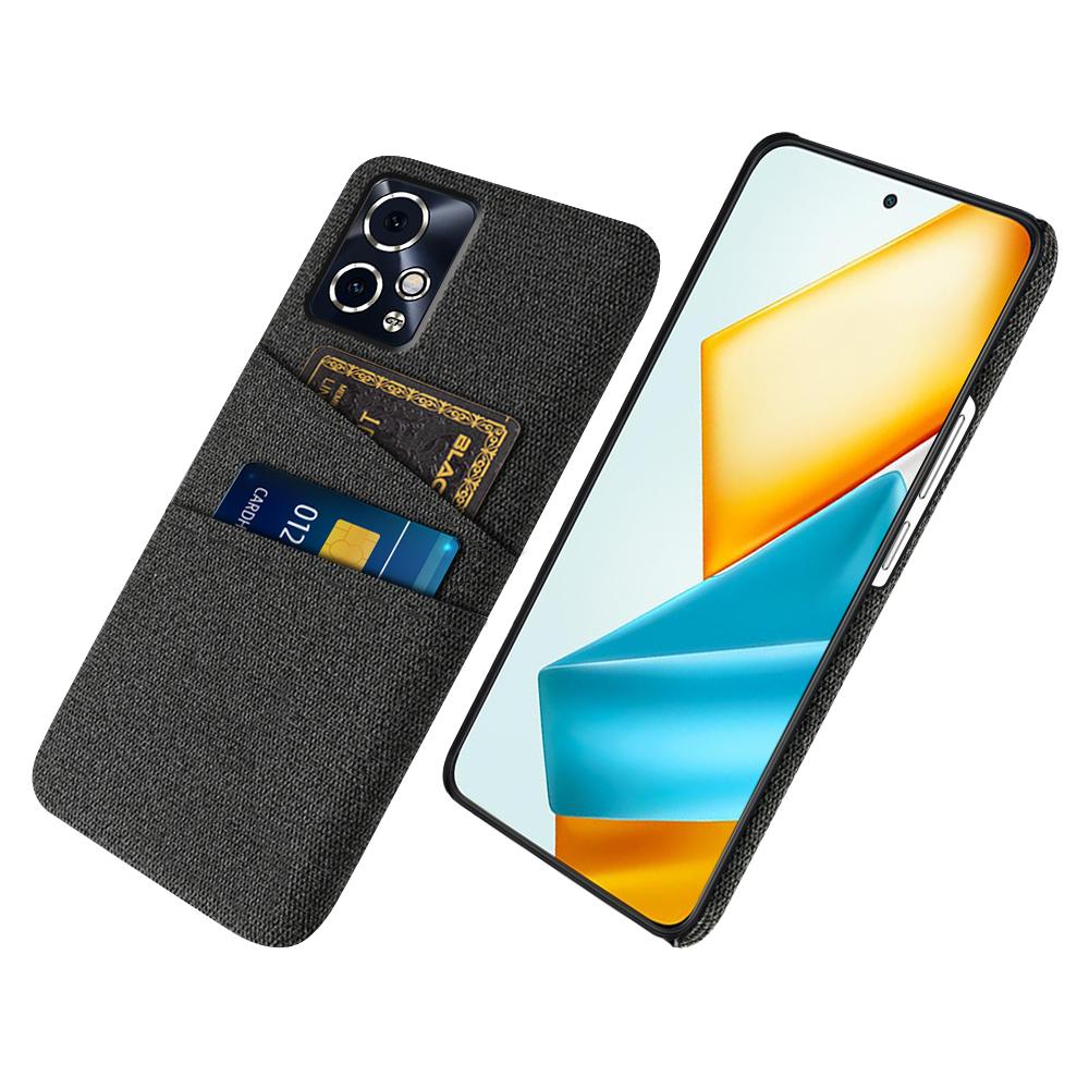 Чехол для телефона Honor 90 GT 5G с тканевой текстурой и двойным держателем для карт