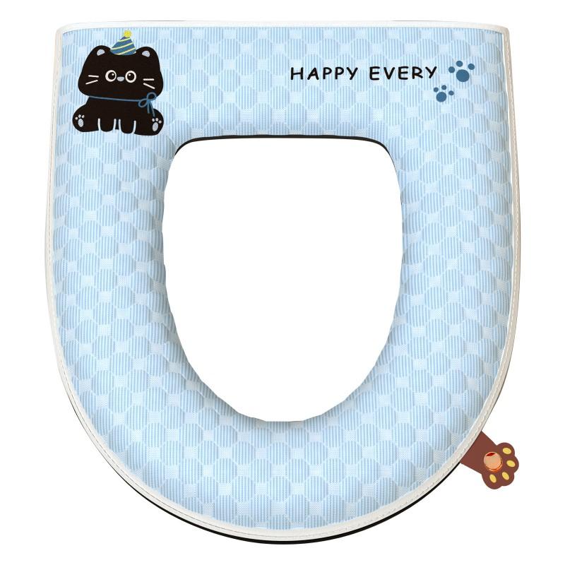Cooling Toilet Seat Cover With Zipper Ice Silk Fabric Non-Disposable Bathroom Cushion All