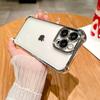 Electroplated Clear Air Bag Protection Lens Film Clear Case For iPhone 15 14 13 12 11 Pro Max Plus XS XR Transparent Cover