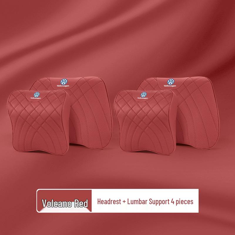Volkswagen Car Headrest & Lumbar Support Pillow for Sagitar, Lavida, Passat, Bora, Tavendor, Magotan - Neck Protection