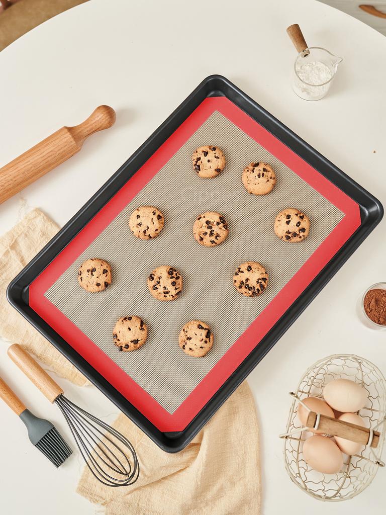 3PCS Silicone Baking Mats for Oven, Reusable Non Stick & Heat Resistant Bakeware Sheets, for Cookie, Macaron, Bread, Biscuits