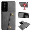 Кошелек-чехол из ПУ-кожи для Xiaomi POCO F5 Pro, с несколькими слотами для карт, двойной металлической кнопкой-застежкой, противоударный, полнотелый защитный чехол